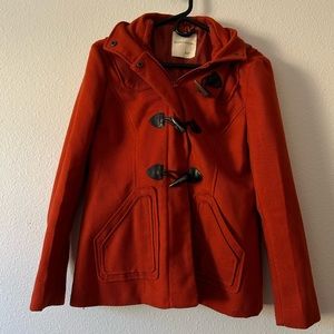 Sound & Matter Women’s Rust Hooded Peacoat Jacket L
